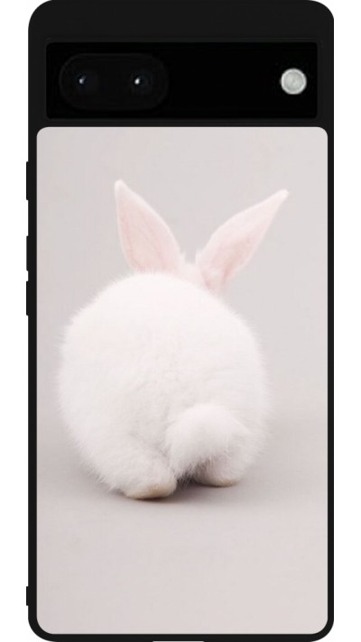 Coque Google Pixel 6a - Silicone rigide noir Easter 2024 bunny butt