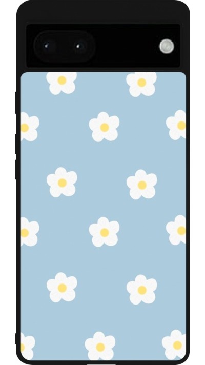 Google Pixel 6a Case Hülle - Silikon schwarz Easter 2024 daisy flower