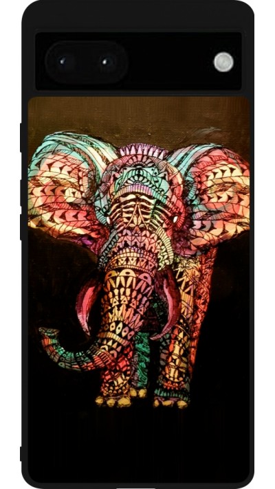 Coque Google Pixel 6a - Silicone rigide noir Elephant 02