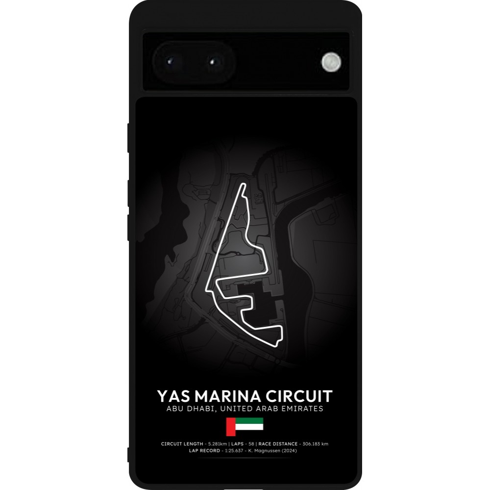 Coque Google Pixel 6a - Silicone rigide noir F1 Track 2025 Abu Dhabi