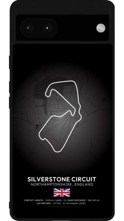 Coque Google Pixel 6a - Silicone rigide noir F1 Track 2025 Great Britan
