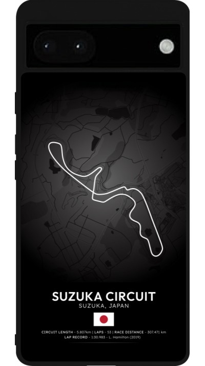 Coque Google Pixel 6a - Silicone rigide noir F1 Track 2025 Japan
