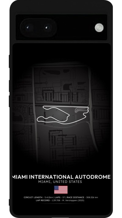 Coque Google Pixel 6a - Silicone rigide noir F1 Track 2025 Miami