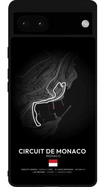 Coque Google Pixel 6a - Silicone rigide noir F1 Track 2025 Monaco