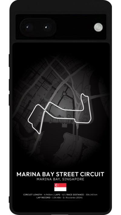 Coque Google Pixel 6a - Silicone rigide noir F1 Track 2025 Singapore
