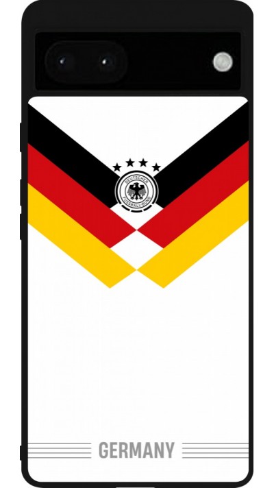 Google Pixel 6a Case Hülle - Silikon schwarz Deutschland 2026 personalisierbares Fussballtrikot