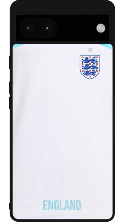 Google Pixel 6a Case Hülle - Silikon schwarz England 2022 personalisierbares Fußballtrikot