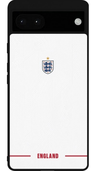 Coque Google Pixel 6a - Silicone rigide noir Maillot de football Angleterre 2026 personnalisable