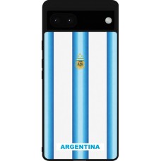 Coque Google Pixel 6a - Silicone rigide noir Maillot de football Argentine 2026 personnalisable