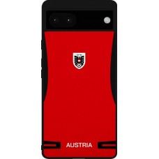 Coque Google Pixel 6a - Silicone rigide noir Maillot de football Autriche 2026 personnalisable