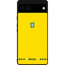 Coque Google Pixel 6a - Silicone rigide noir Maillot de football Bresil 2026 personnalisable