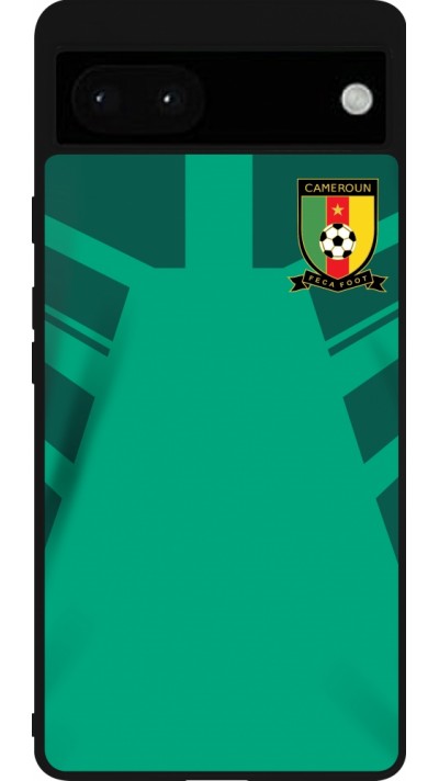 Coque Google Pixel 6a - Silicone rigide noir Maillot de football Cameroun 2022 personnalisable