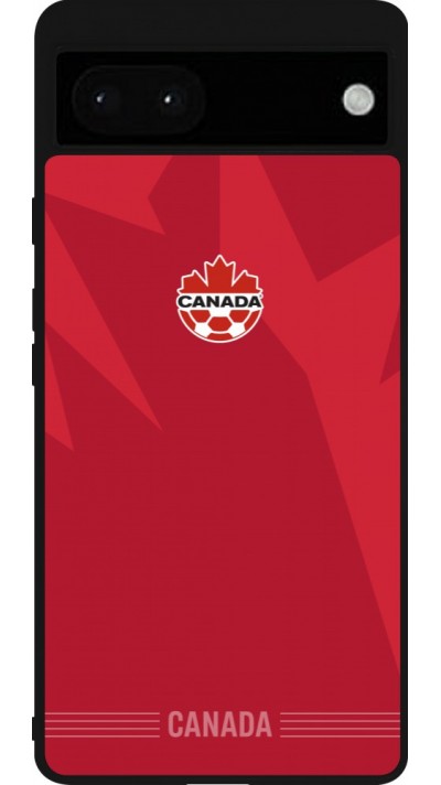 Google Pixel 6a Case Hülle - Silikon schwarz Kanada 2026 personalisierbares Fussballtrikot