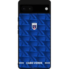 Coque Google Pixel 6a - Silicone rigide noir Maillot de football Cap-Vert 2026 personnalisable