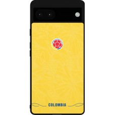 Coque Google Pixel 6a - Silicone rigide noir Maillot de football Colombie 2026 personnalisable