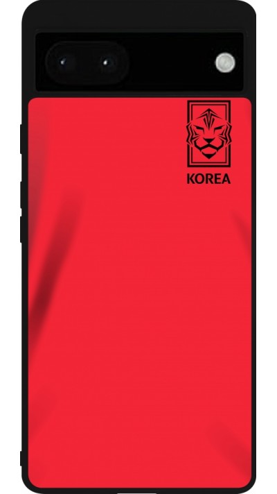 Google Pixel 6a Case Hülle - Silikon schwarz Südkorea 2022 personalisierbares Fussballtrikot