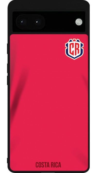 Google Pixel 6a Case Hülle - Silikon schwarz Costa Rica 2022 personalisierbares Fussballtrikot