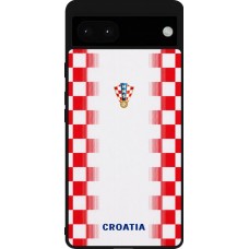 Coque Google Pixel 6a - Silicone rigide noir Maillot de football Croatie 2026 personnalisable