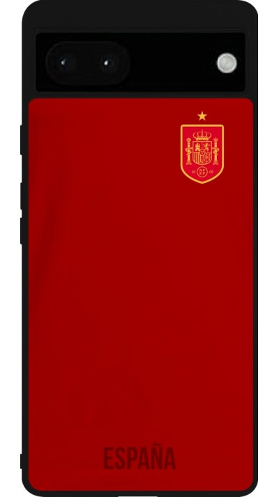 Google Pixel 6a Case Hülle - Silikon schwarz Spanien 2022 personalisierbares Fußballtrikot