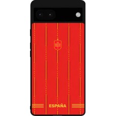 Coque Google Pixel 6a - Silicone rigide noir Maillot de football Espagne 2026 personnalisable