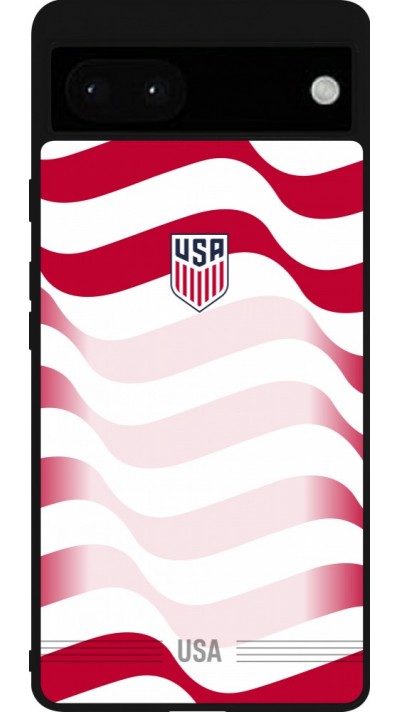 Google Pixel 6a Case Hülle - Silikon schwarz Vereinigten Staaten 2026 personalisierbares Fussballtrikot