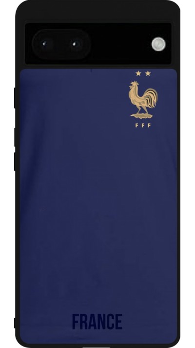 Google Pixel 6a Case Hülle - Silikon schwarz Frankreich 2022 personalisierbares Fussballtrikot