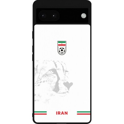 Coque Google Pixel 6a - Silicone rigide noir Maillot de football Iran 2026 personnalisable