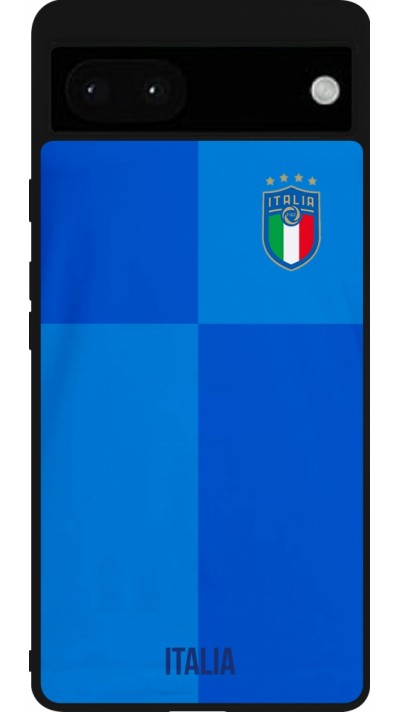 Google Pixel 6a Case Hülle - Silikon schwarz Italien 2022 personalisierbares Fußballtrikot