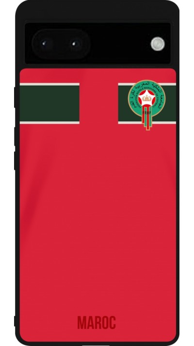 Google Pixel 6a Case Hülle - Silikon schwarz Marokko 2022 personalisierbares Fussballtrikot