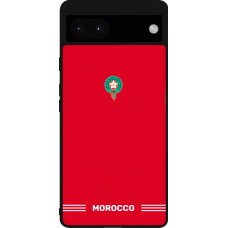 Coque Google Pixel 6a - Silicone rigide noir Maillot de football Maroc 2026 personnalisable