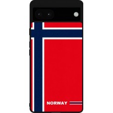 Coque Google Pixel 6a - Silicone rigide noir Maillot de football Norvège 2026 personnalisable