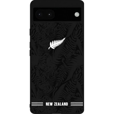 Coque Google Pixel 6a - Silicone rigide noir Maillot de football Nouvelle-Zélande 2026 personnalisable