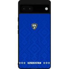 Coque Google Pixel 6a - Silicone rigide noir Maillot de football Ouzbékistan 2026 personnalisable