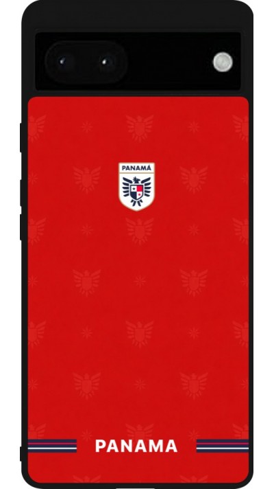 Coque Google Pixel 6a - Silicone rigide noir Maillot de football Panama 2026 personnalisable