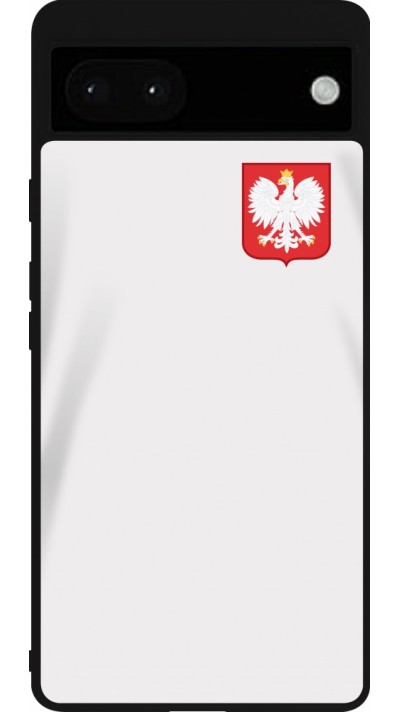 Google Pixel 6a Case Hülle - Silikon schwarz Polen 2022 personalisierbares Fussballtrikot