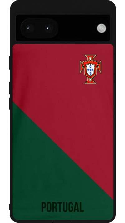 Google Pixel 6a Case Hülle - Silikon schwarz Fussballtrikot Portugal2022