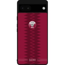 Coque Google Pixel 6a - Silicone rigide noir Maillot de football Qatar 2026 personnalisable