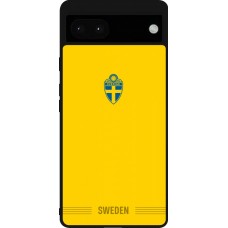 Coque Google Pixel 6a - Silicone rigide noir Maillot de football Suède 2026 personnalisable