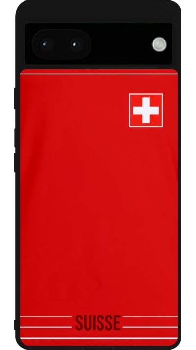 Google Pixel 6a Case Hülle - Silikon schwarz Football shirt Switzerland 2022