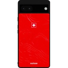 Coque Google Pixel 6a - Silicone rigide noir Maillot de football Suisse 2026 personnalisable