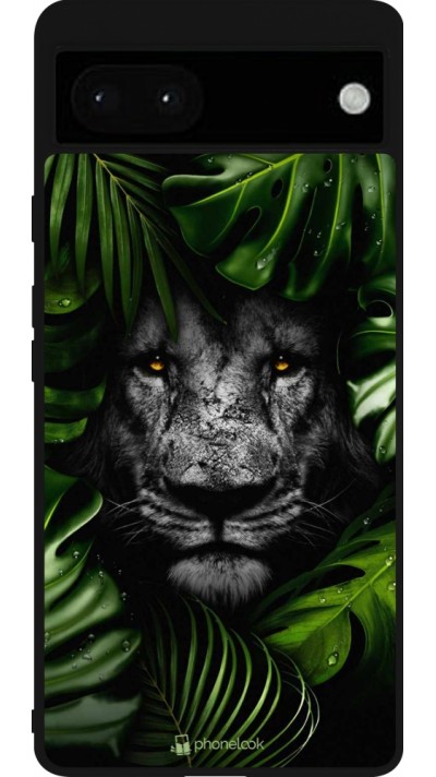 Coque Google Pixel 6a - Silicone rigide noir Forest Lion