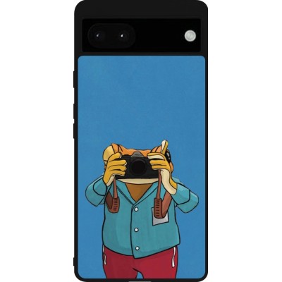 Coque Google Pixel 6a - Silicone rigide noir Frog with camera DTMF