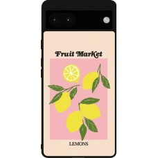 Coque Google Pixel 6a - Silicone rigide noir Fruit market lemons 2026