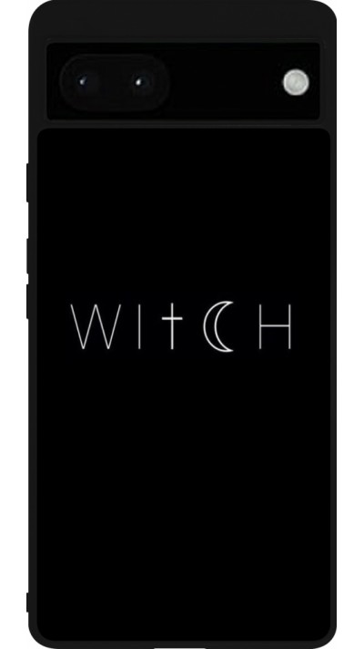 Coque Google Pixel 6a - Silicone rigide noir Halloween 22 witch word