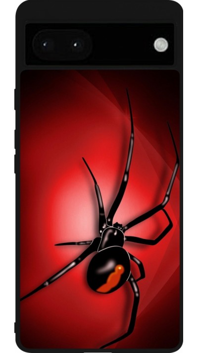 Google Pixel 6a Case Hülle - Silikon schwarz Halloween 2023 spider black widow