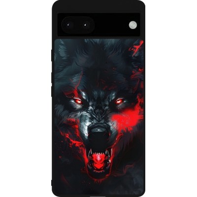 Coque Google Pixel 6a - Silicone rigide noir Halloween 2024 mad werewolf