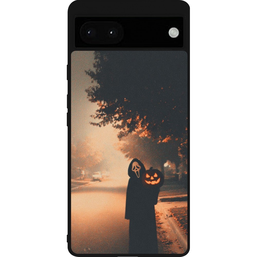 Coque Google Pixel 6a - Silicone rigide noir Halloween 2025 Scream