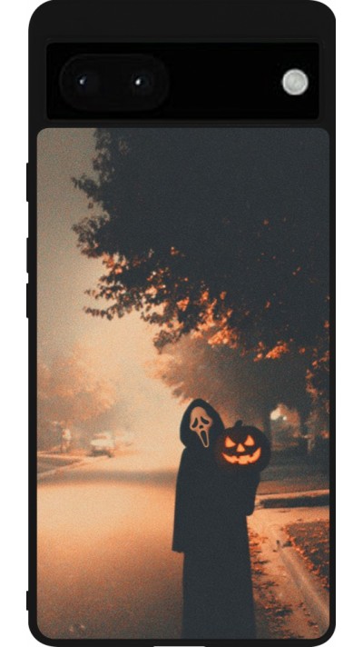 Coque Google Pixel 6a - Silicone rigide noir Halloween 2025 Scream