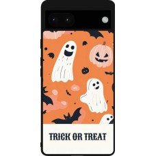 Coque Google Pixel 6a - Silicone rigide noir Halloween 2025 Trick treat