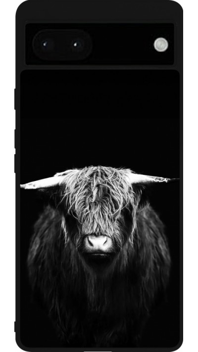 Coque Google Pixel 6a - Silicone rigide noir Highland calf black